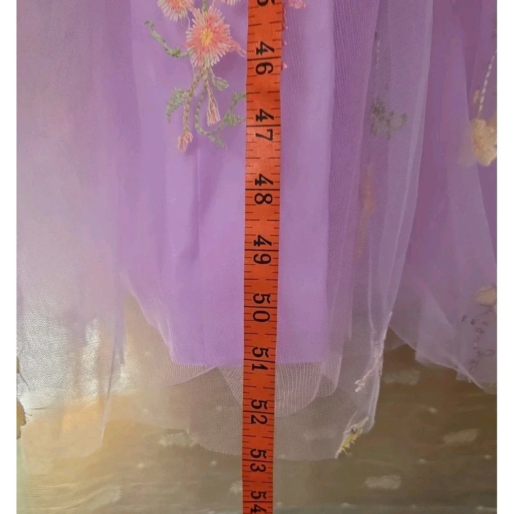 Girls Purple Fairy Dress 14 Maxi Floral Corset One Shoulder Special Event NWT